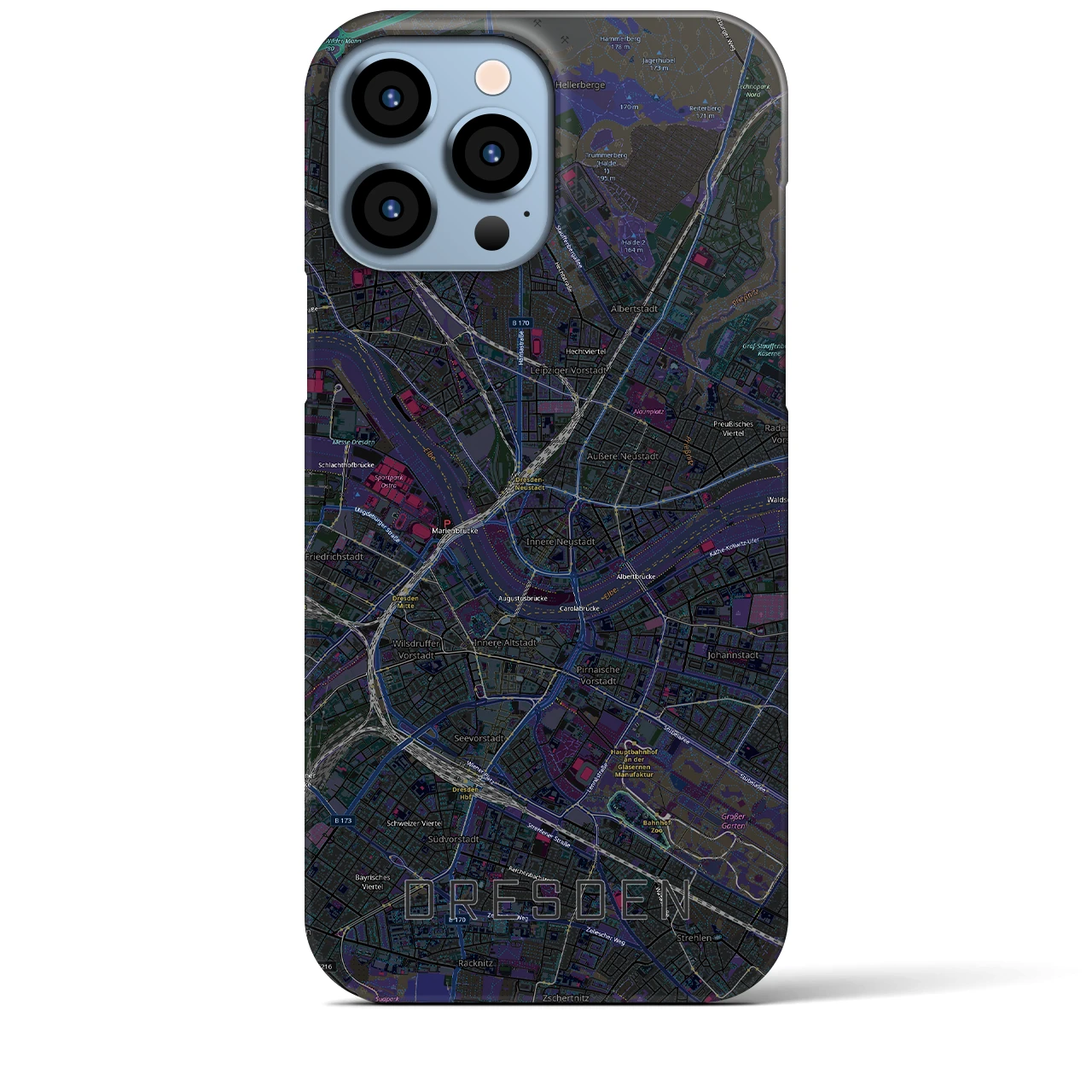 【ドレスデン(ドイツ)】地図柄iPhoneケース(バックカバータイプ)