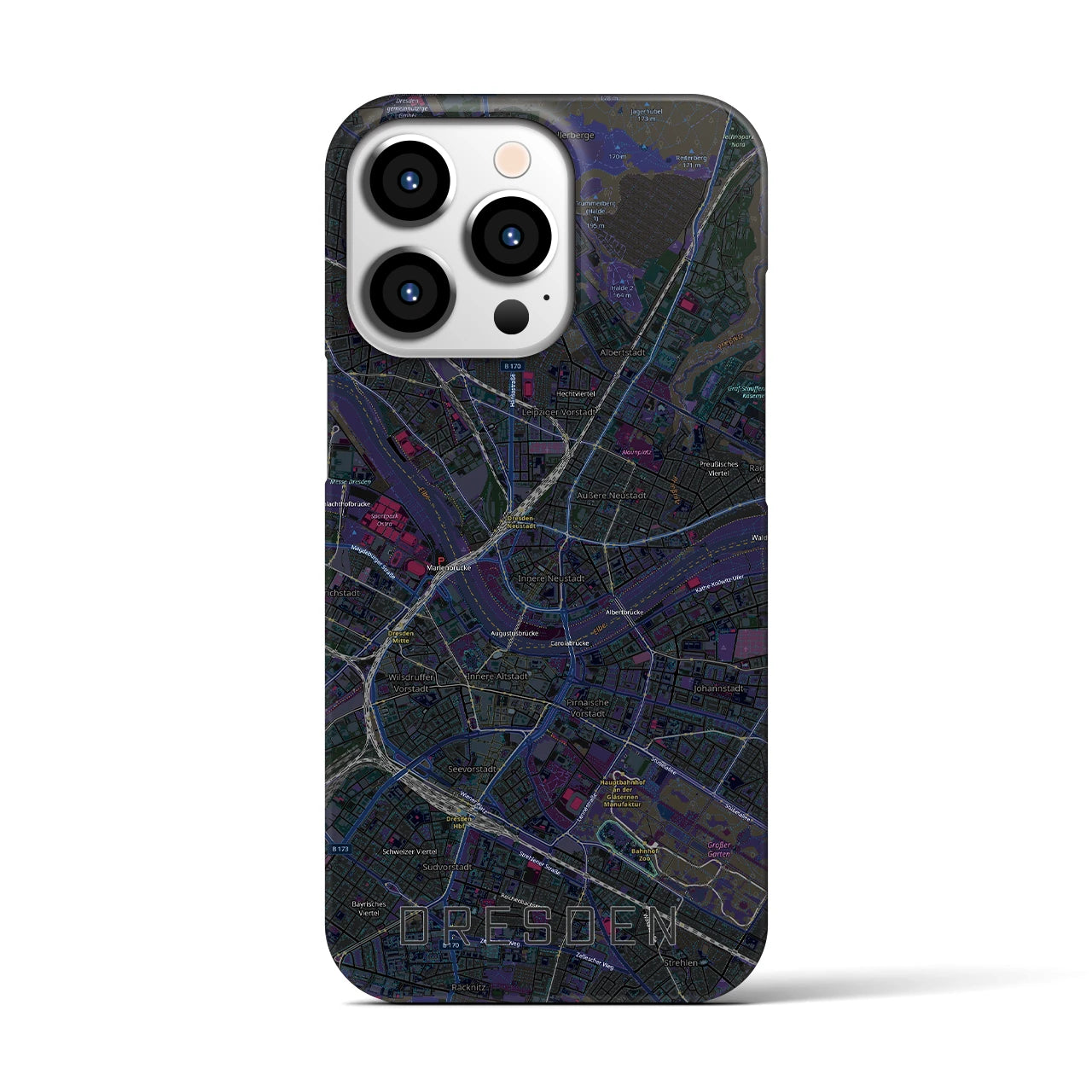 【ドレスデン(ドイツ)】地図柄iPhoneケース(バックカバータイプ)