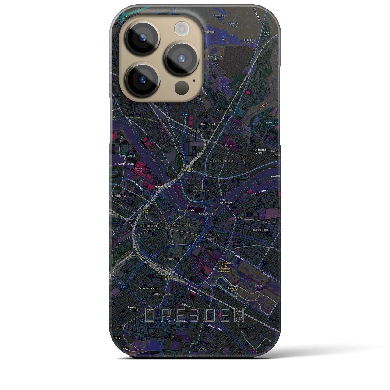 【ドレスデン(ドイツ)】地図柄iPhoneケース(バックカバータイプ)