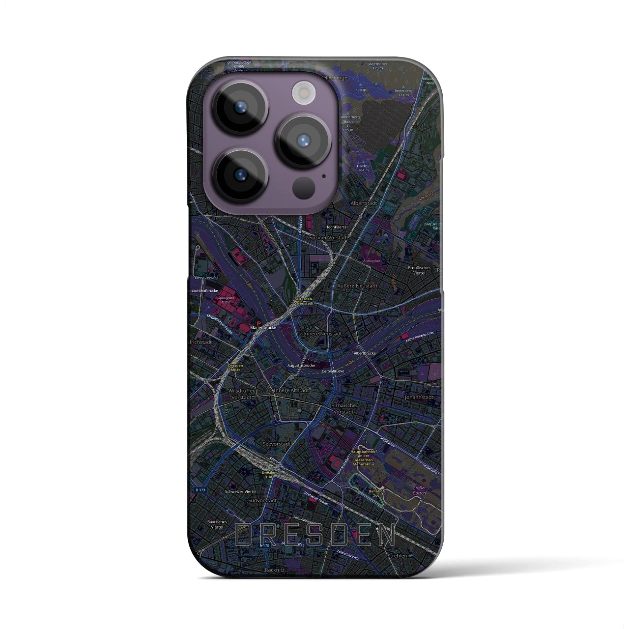 【ドレスデン(ドイツ)】地図柄iPhoneケース(バックカバータイプ)