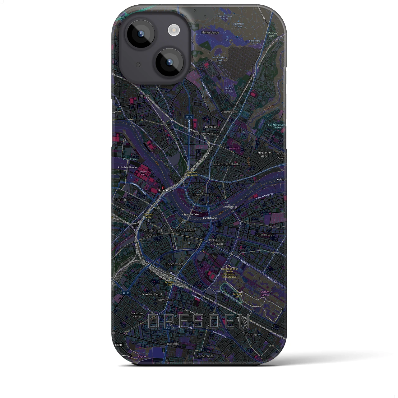 【ドレスデン(ドイツ)】地図柄iPhoneケース(バックカバータイプ)