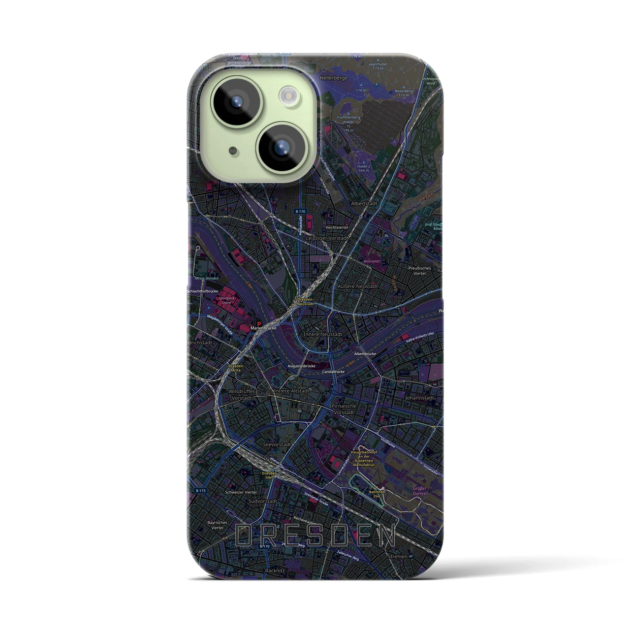 【ドレスデン(ドイツ)】地図柄iPhoneケース(バックカバータイプ)