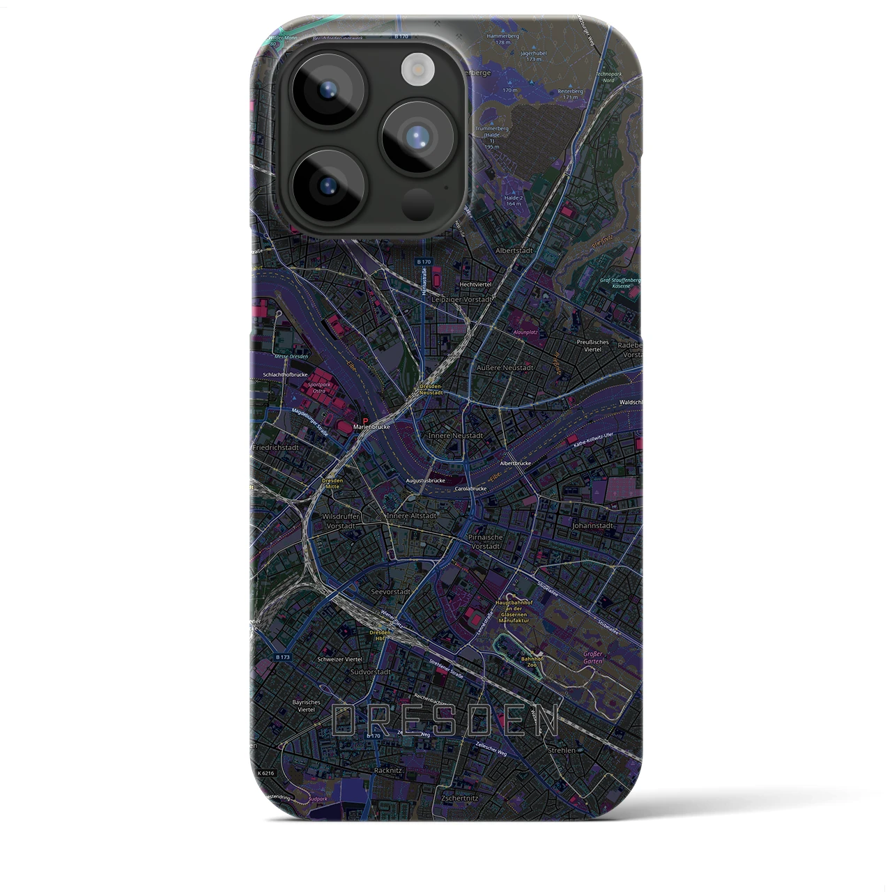 【ドレスデン(ドイツ)】地図柄iPhoneケース(バックカバータイプ)