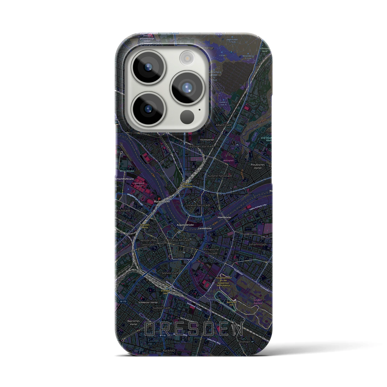 【ドレスデン(ドイツ)】地図柄iPhoneケース(バックカバータイプ)