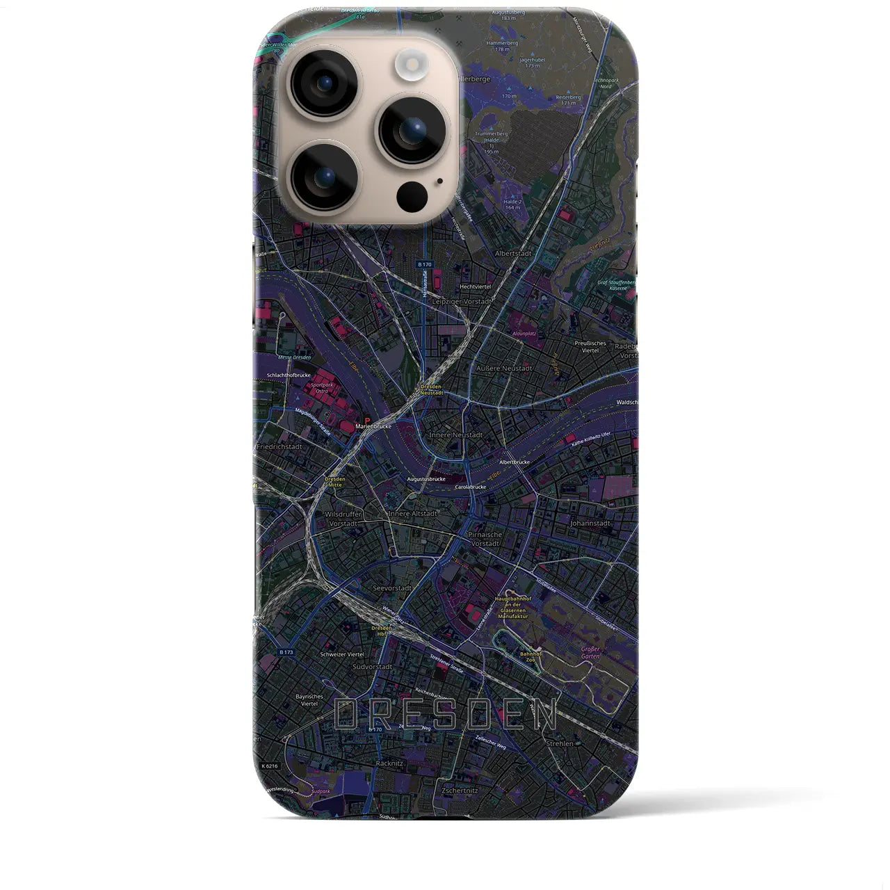 【ドレスデン(ドイツ)】地図柄iPhoneケース(バックカバータイプ)