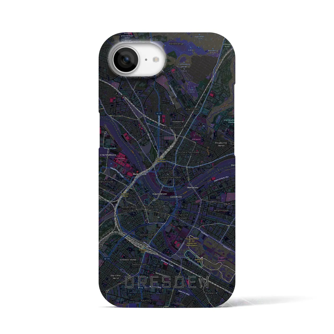 【ドレスデン(ドイツ)】地図柄iPhoneケース(バックカバータイプ)
