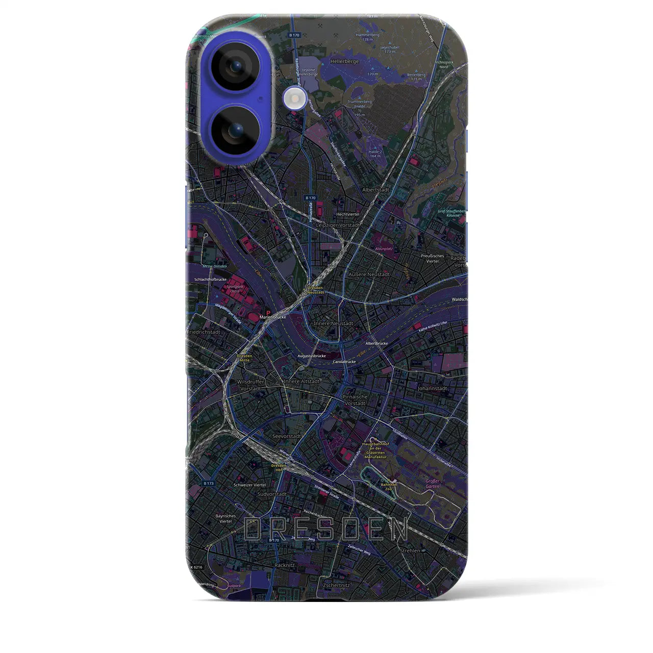 【ドレスデン(ドイツ)】地図柄iPhoneケース(バックカバータイプ)