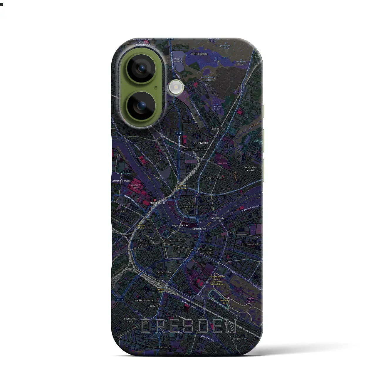 【ドレスデン(ドイツ)】地図柄iPhoneケース(バックカバータイプ)