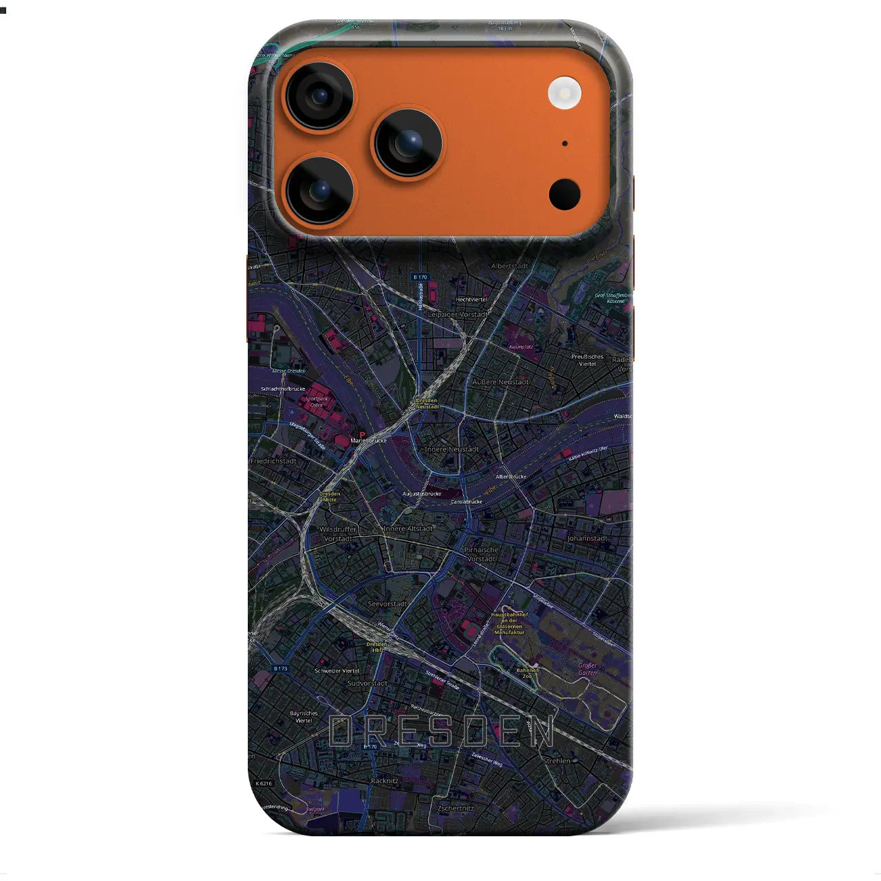 【ドレスデン(ドイツ)】地図柄iPhoneケース(バックカバータイプ)