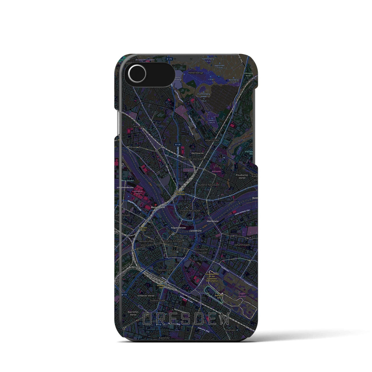 【ドレスデン(ドイツ)】地図柄iPhoneケース(バックカバータイプ)