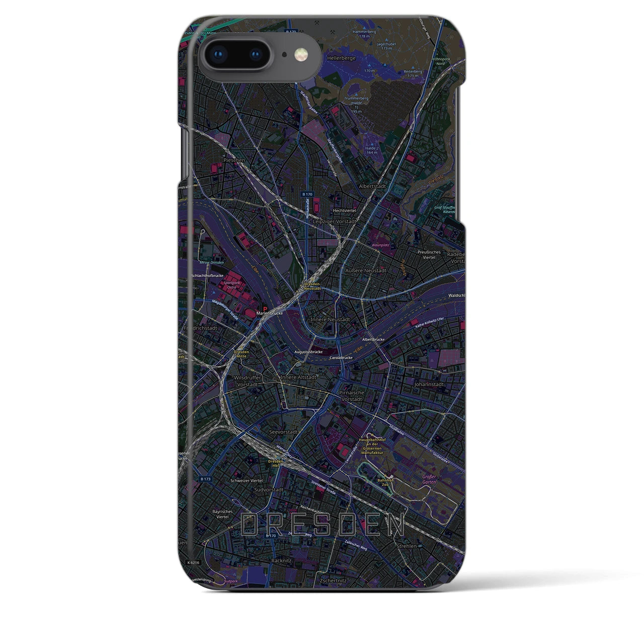 【ドレスデン(ドイツ)】地図柄iPhoneケース(バックカバータイプ)