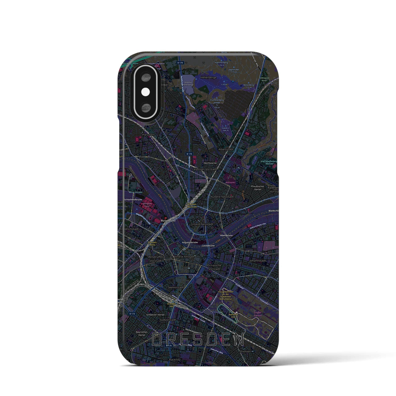 【ドレスデン(ドイツ)】地図柄iPhoneケース(バックカバータイプ)