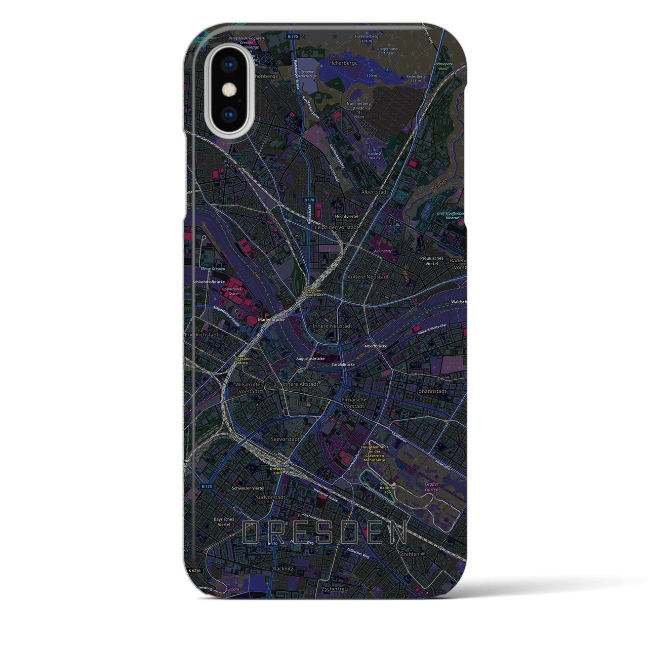 【ドレスデン(ドイツ)】地図柄iPhoneケース(バックカバータイプ)