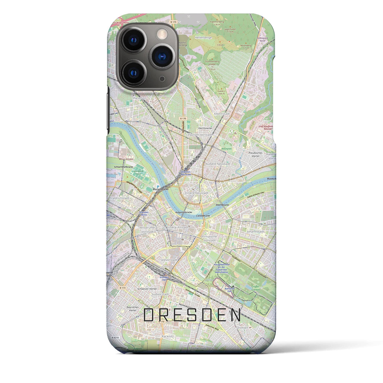 【ドレスデン(ドイツ)】地図柄iPhoneケース(バックカバータイプ)