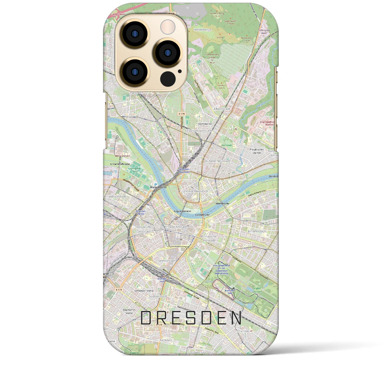 【ドレスデン(ドイツ)】地図柄iPhoneケース(バックカバータイプ)