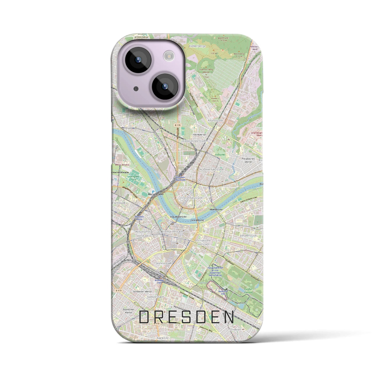 【ドレスデン(ドイツ)】地図柄iPhoneケース(バックカバータイプ)