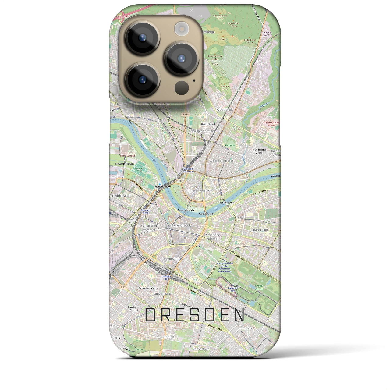 【ドレスデン(ドイツ)】地図柄iPhoneケース(バックカバータイプ)