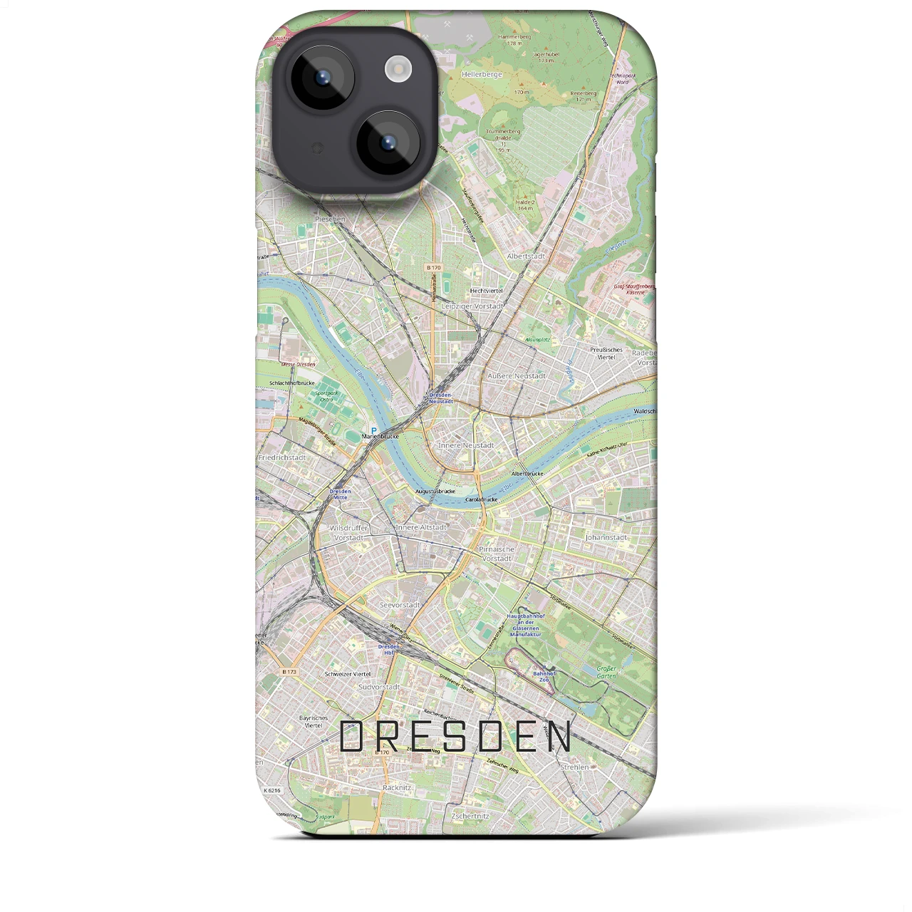 【ドレスデン(ドイツ)】地図柄iPhoneケース(バックカバータイプ)