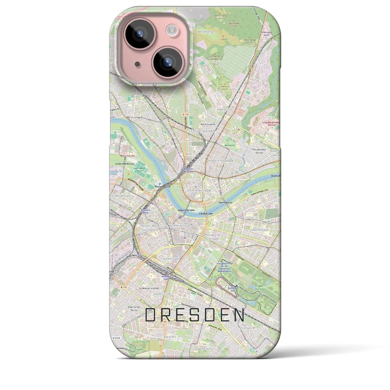 【ドレスデン(ドイツ)】地図柄iPhoneケース(バックカバータイプ)