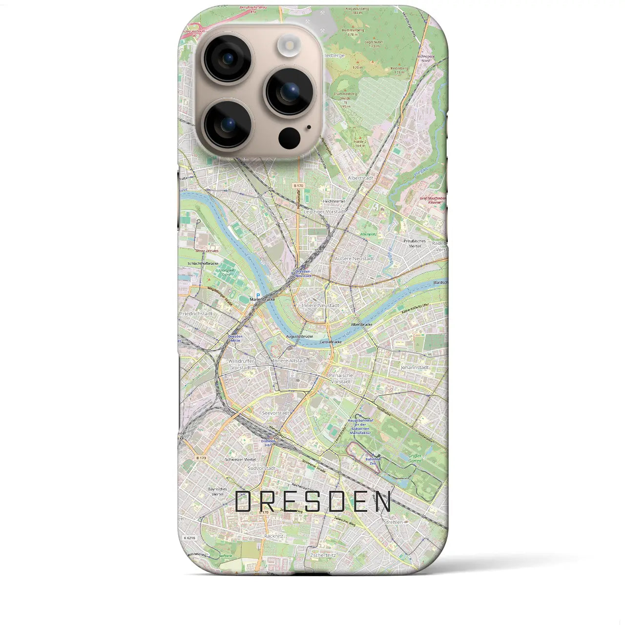 【ドレスデン(ドイツ)】地図柄iPhoneケース(バックカバータイプ)
