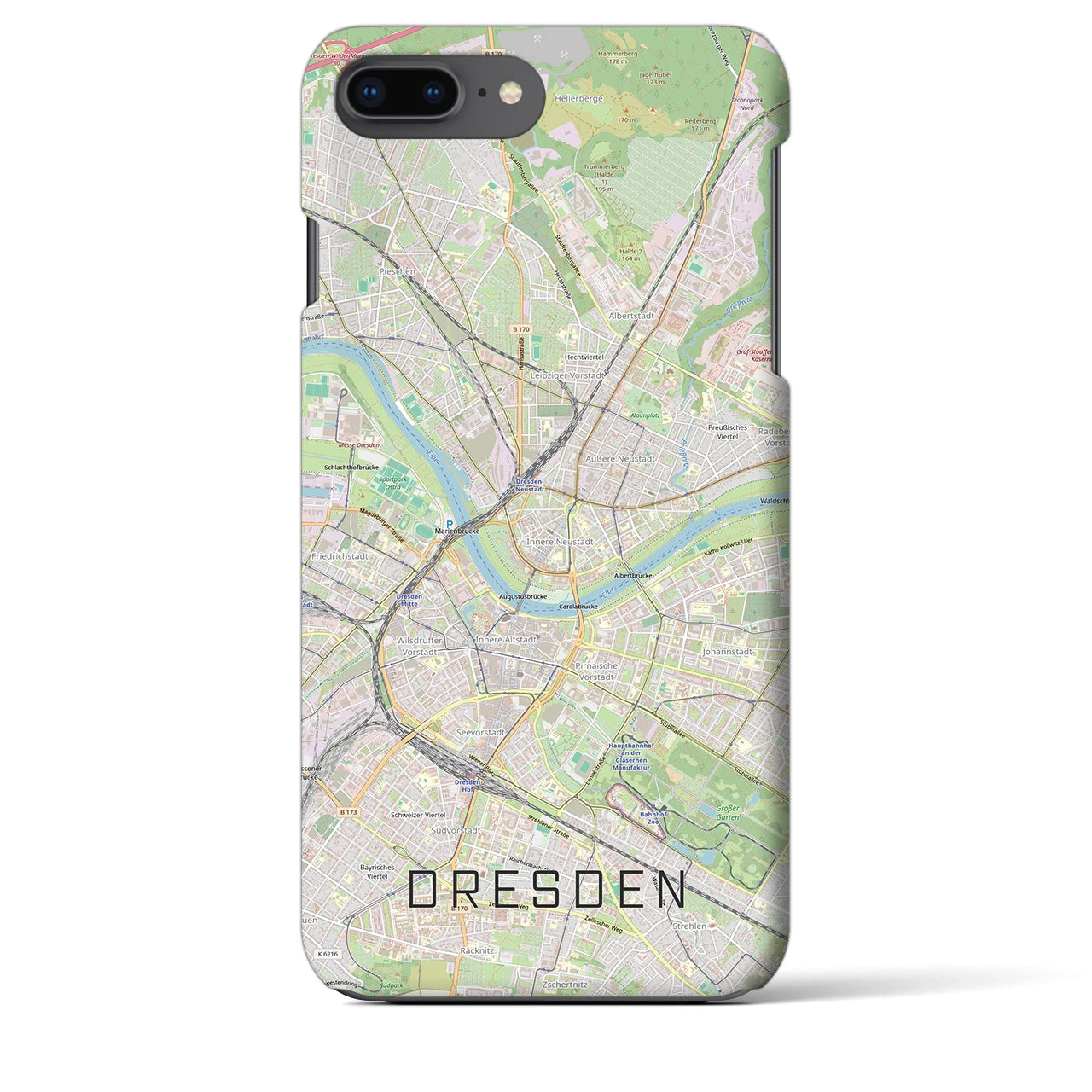 【ドレスデン(ドイツ)】地図柄iPhoneケース(バックカバータイプ)