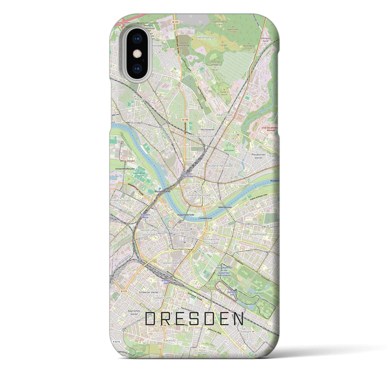 【ドレスデン(ドイツ)】地図柄iPhoneケース(バックカバータイプ)