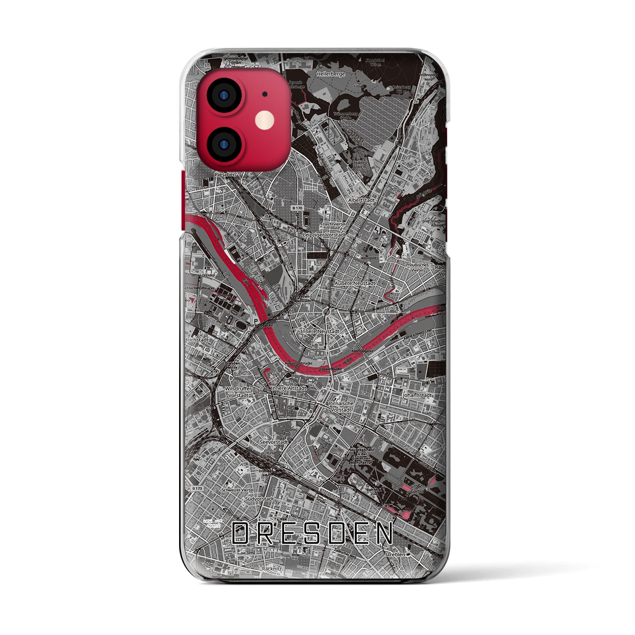 【ドレスデン(ドイツ)】地図柄iPhoneケース(クリアタイプ)
