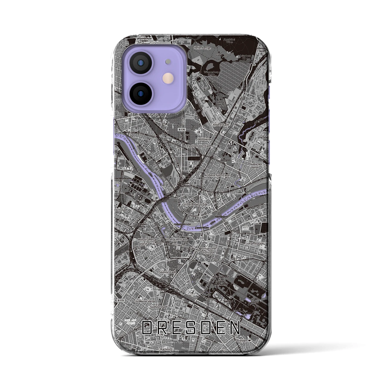 【ドレスデン(ドイツ)】地図柄iPhoneケース(クリアタイプ)