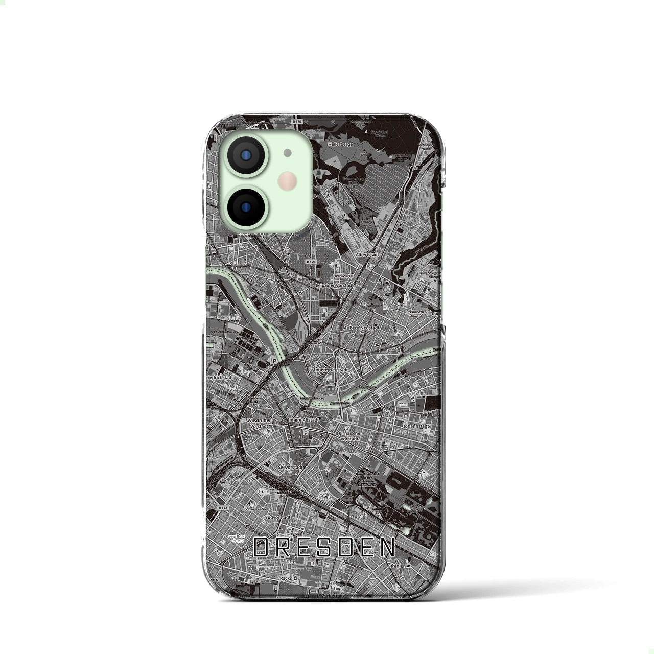 【ドレスデン(ドイツ)】地図柄iPhoneケース(クリアタイプ)