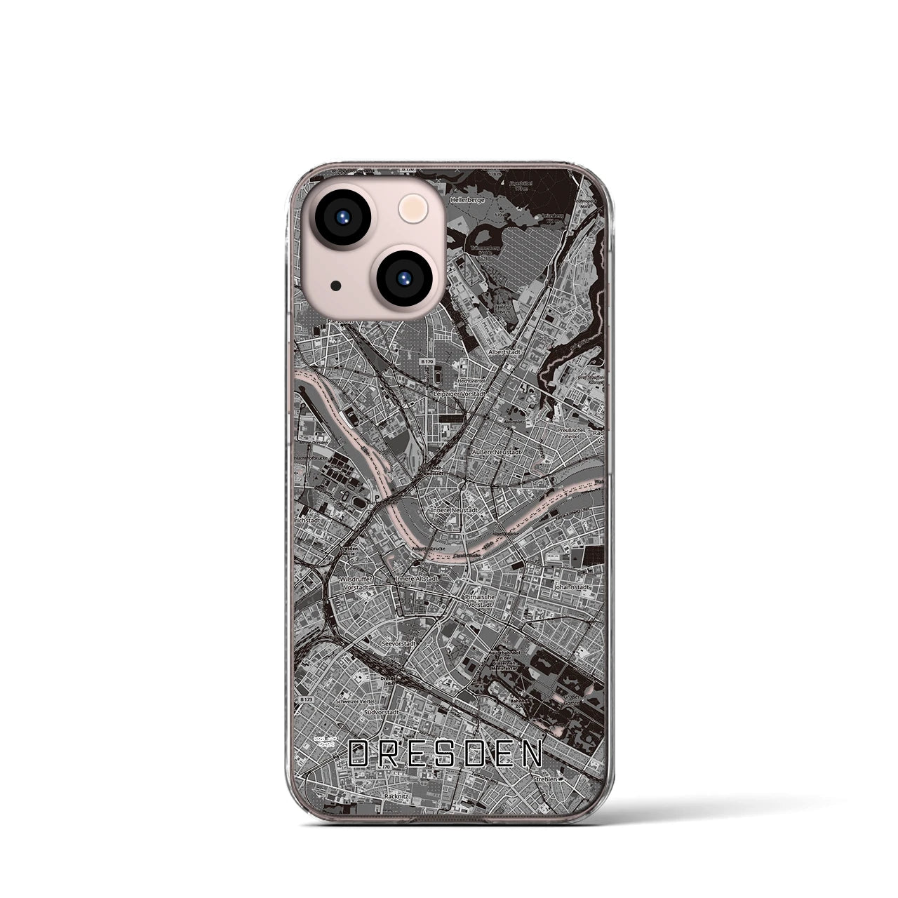 【ドレスデン(ドイツ)】地図柄iPhoneケース(クリアタイプ)