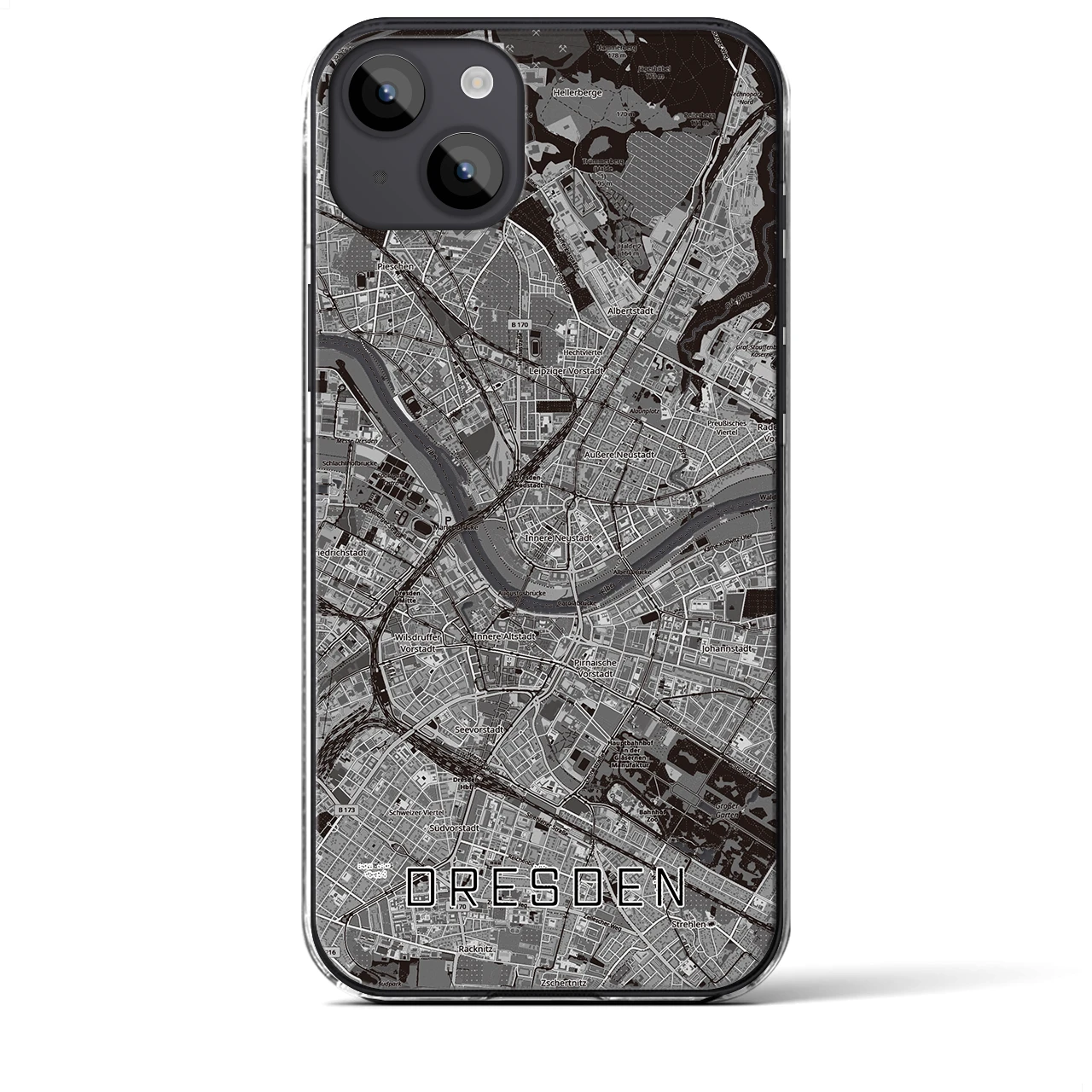 【ドレスデン(ドイツ)】地図柄iPhoneケース(クリアタイプ)