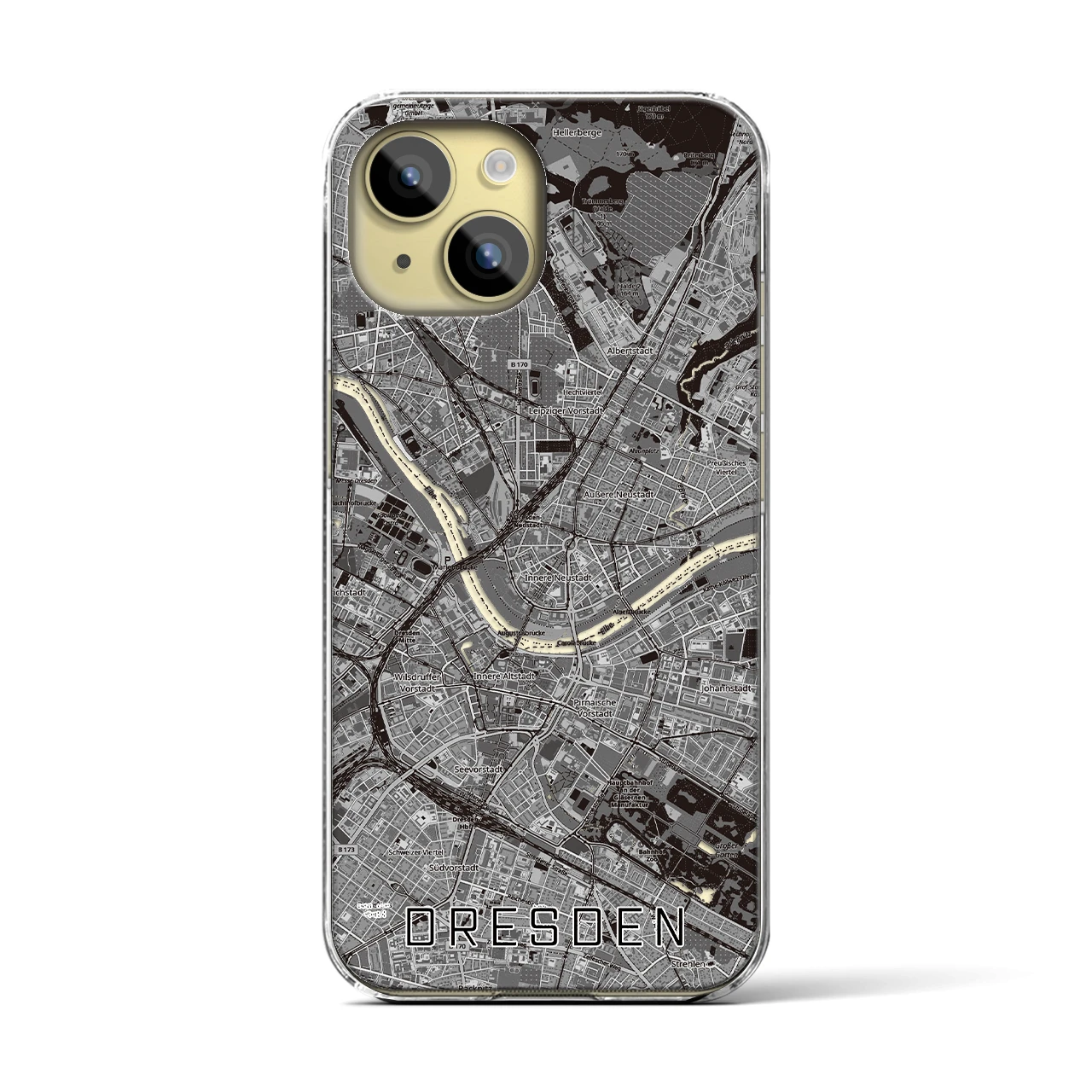 【ドレスデン(ドイツ)】地図柄iPhoneケース(クリアタイプ)