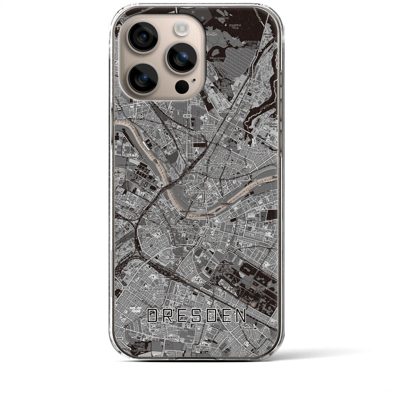 【ドレスデン(ドイツ)】地図柄iPhoneケース(クリアタイプ)