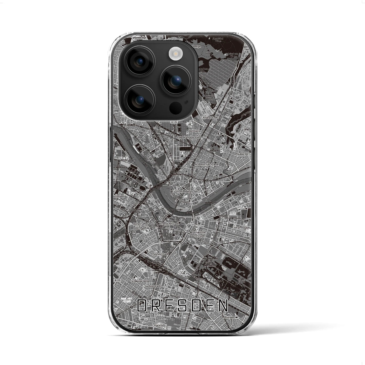 【ドレスデン(ドイツ)】地図柄iPhoneケース(クリアタイプ)