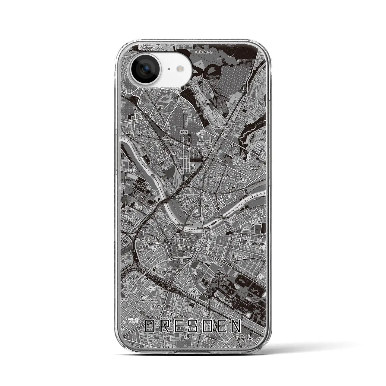【ドレスデン(ドイツ)】地図柄iPhoneケース(クリアタイプ)