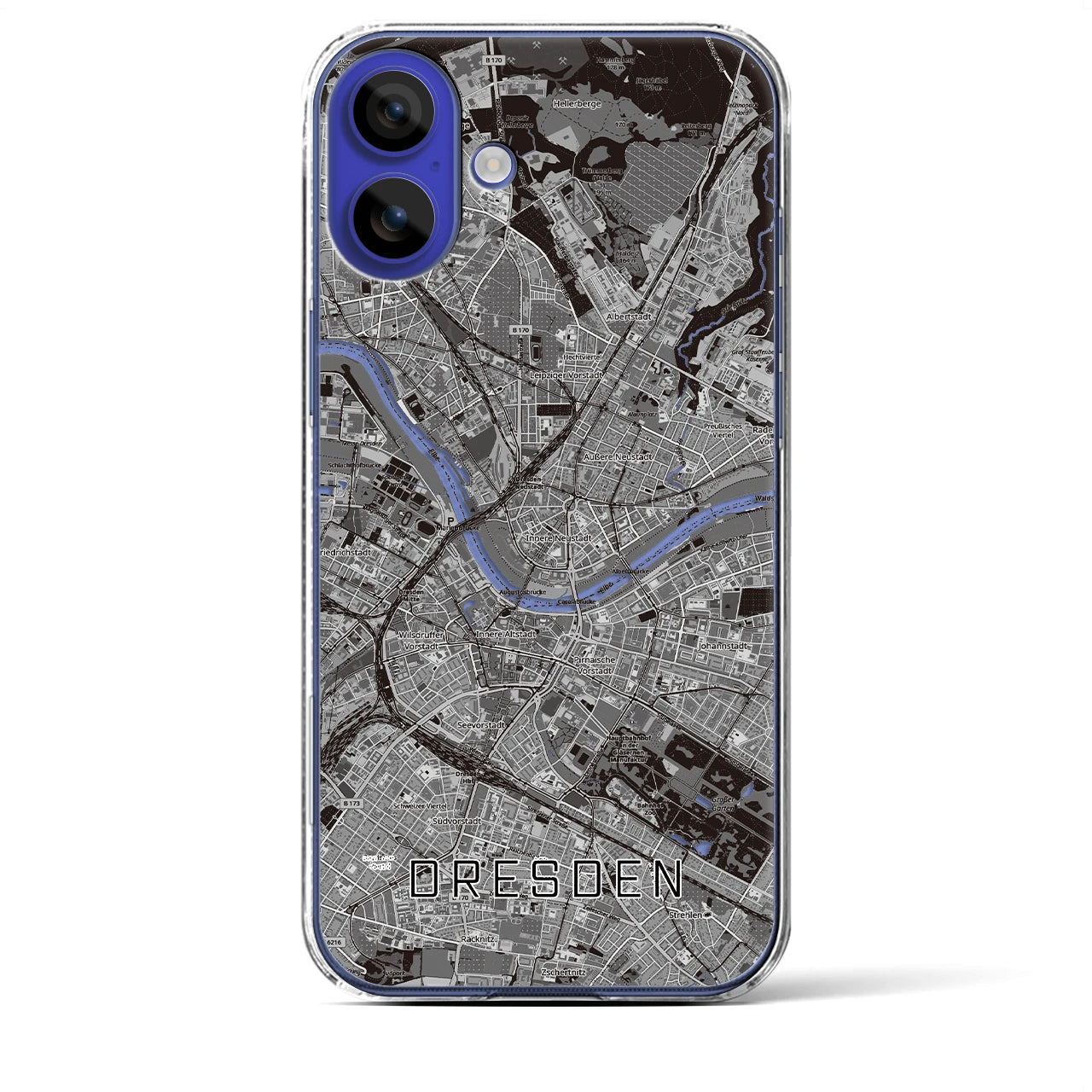【ドレスデン(ドイツ)】地図柄iPhoneケース(クリアタイプ)