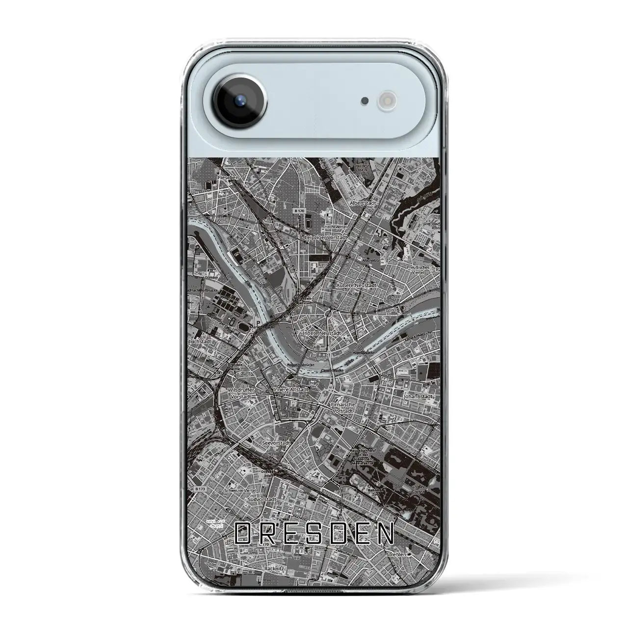【ドレスデン(ドイツ)】地図柄iPhoneケース(クリアタイプ)