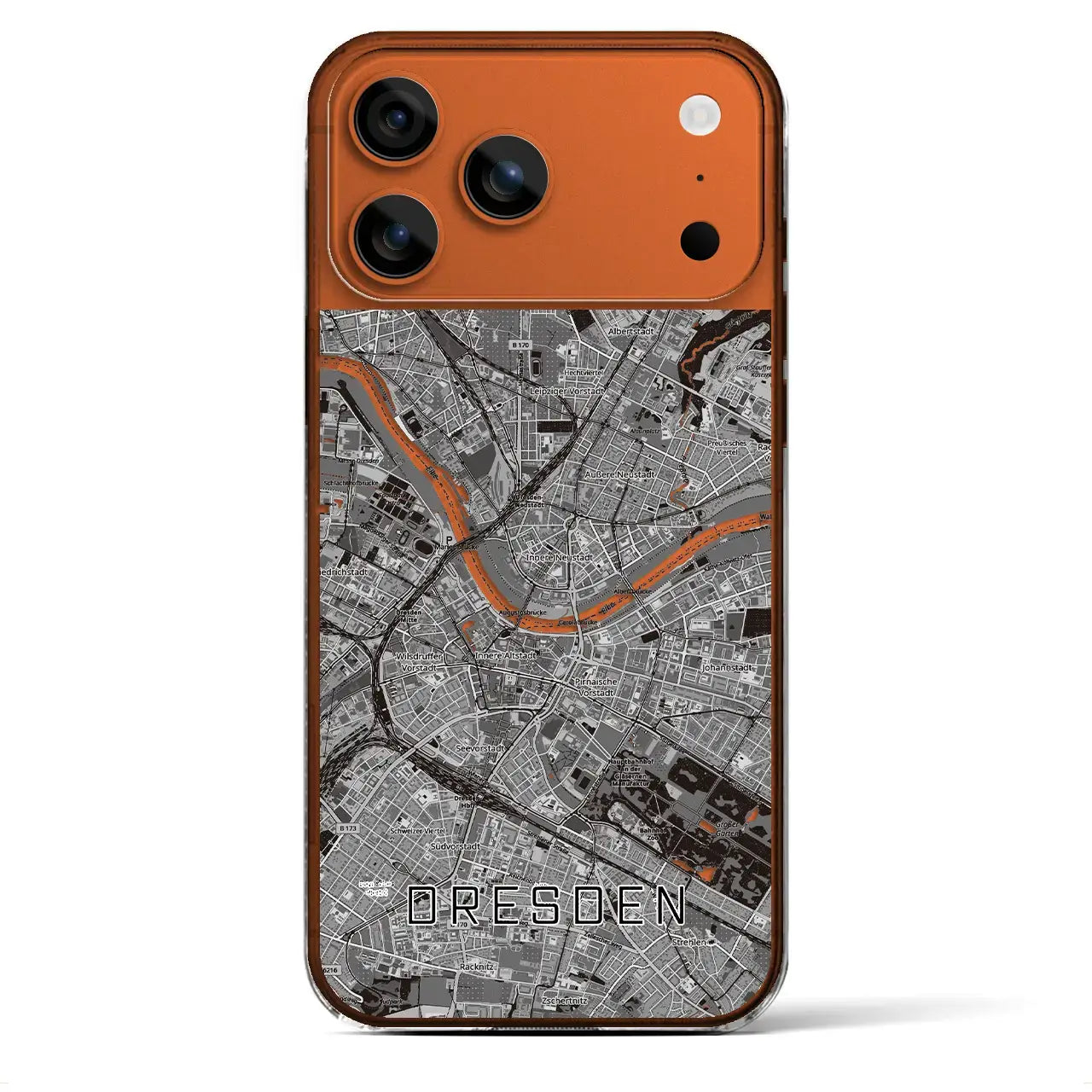 【ドレスデン(ドイツ)】地図柄iPhoneケース(クリアタイプ)
