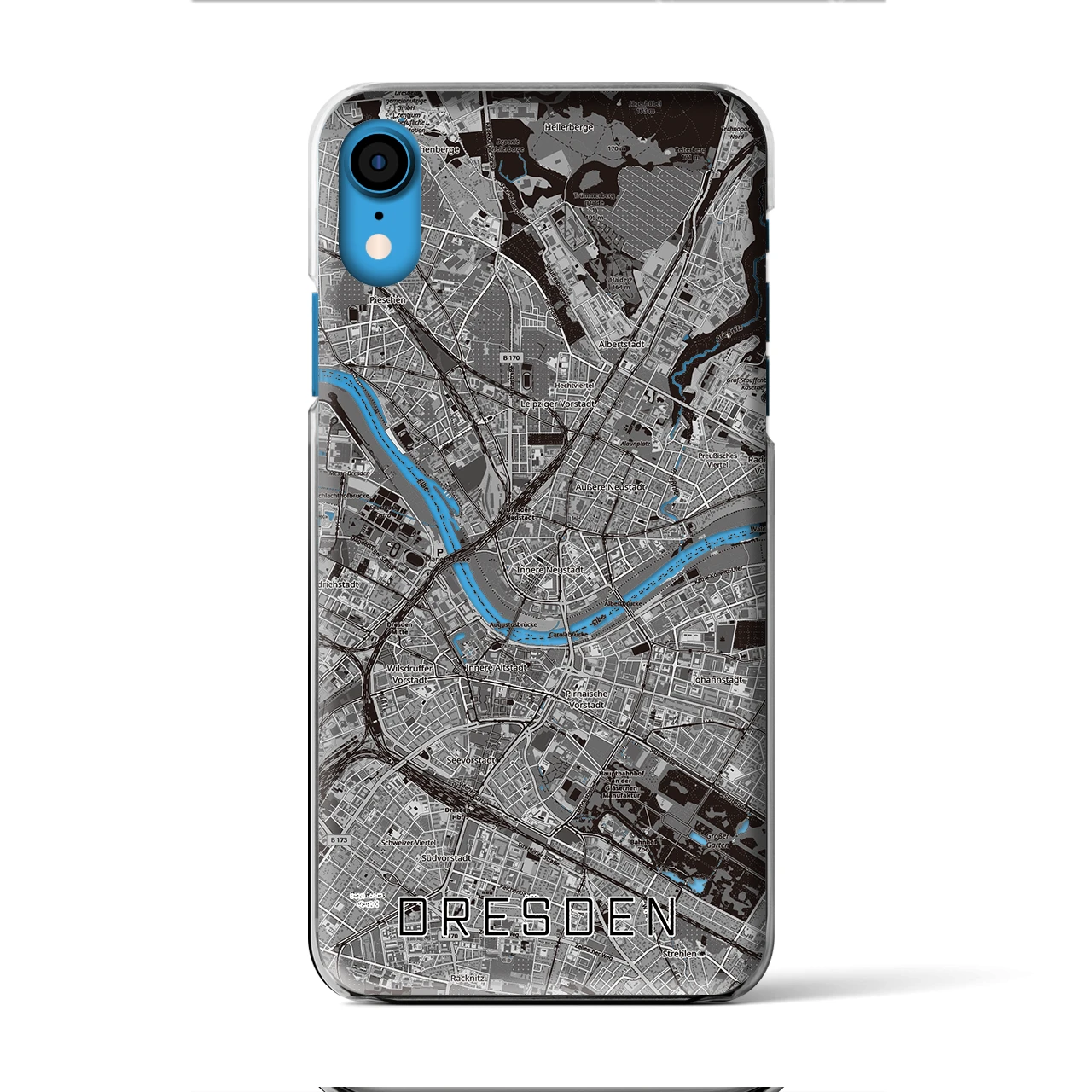 【ドレスデン(ドイツ)】地図柄iPhoneケース(クリアタイプ)