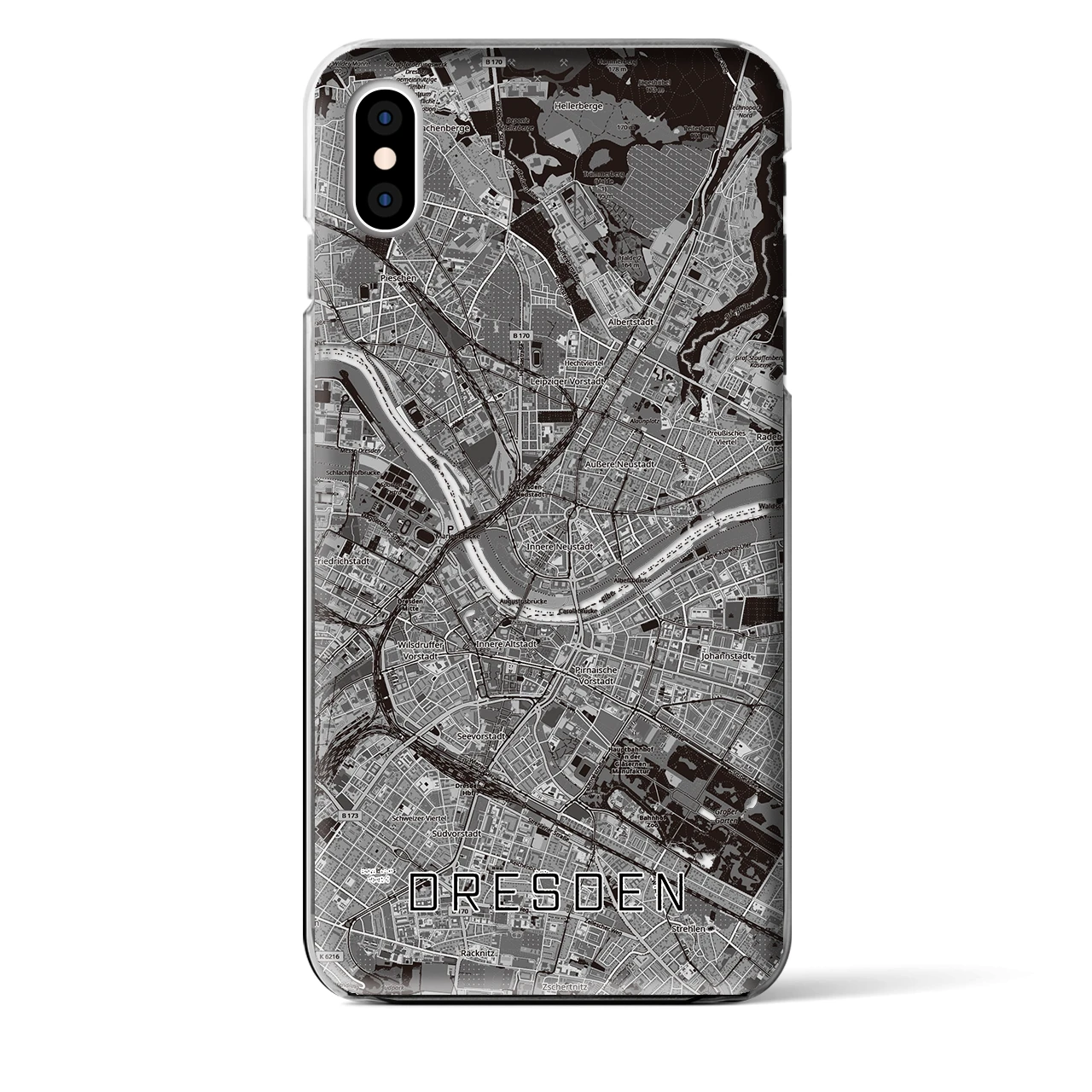 【ドレスデン(ドイツ)】地図柄iPhoneケース(クリアタイプ)