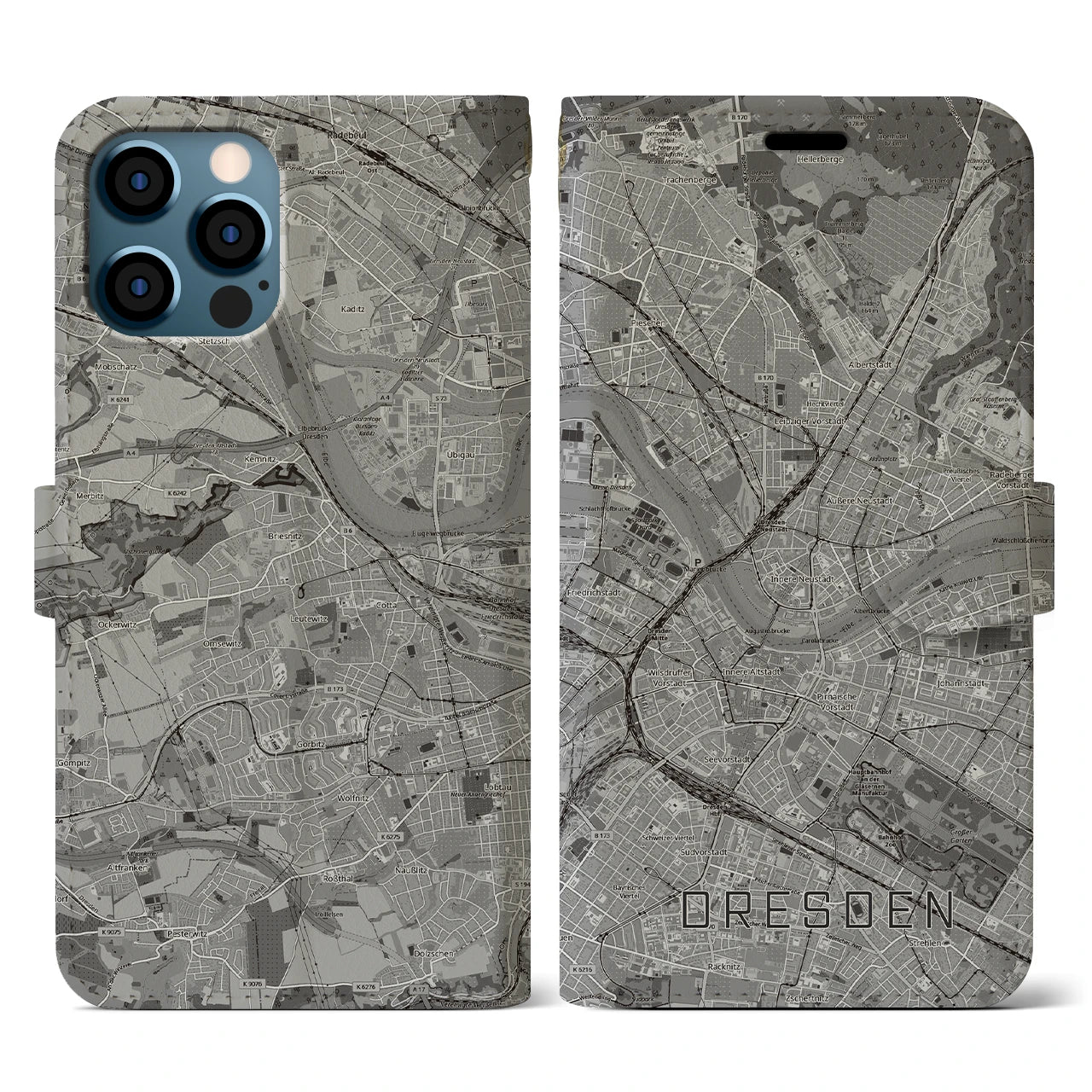 【ドレスデン(ドイツ)】地図柄iPhoneケース(手帳タイプ)