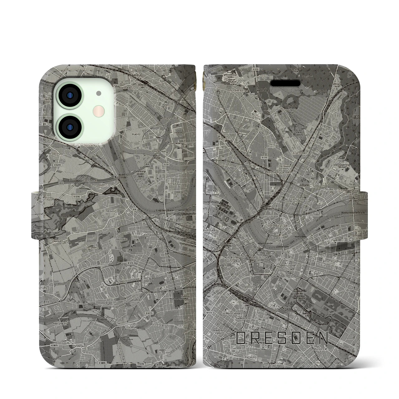 【ドレスデン(ドイツ)】地図柄iPhoneケース(手帳タイプ)