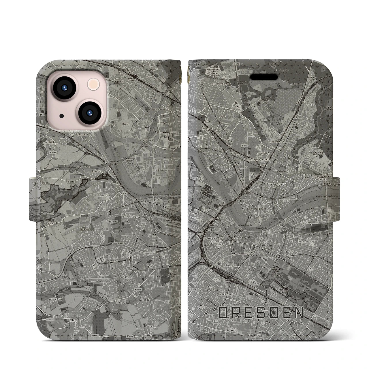 【ドレスデン(ドイツ)】地図柄iPhoneケース(手帳タイプ)