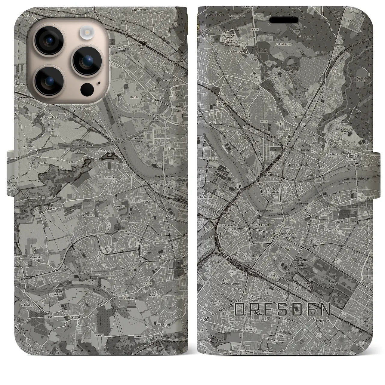 【ドレスデン(ドイツ)】地図柄iPhoneケース(手帳タイプ)