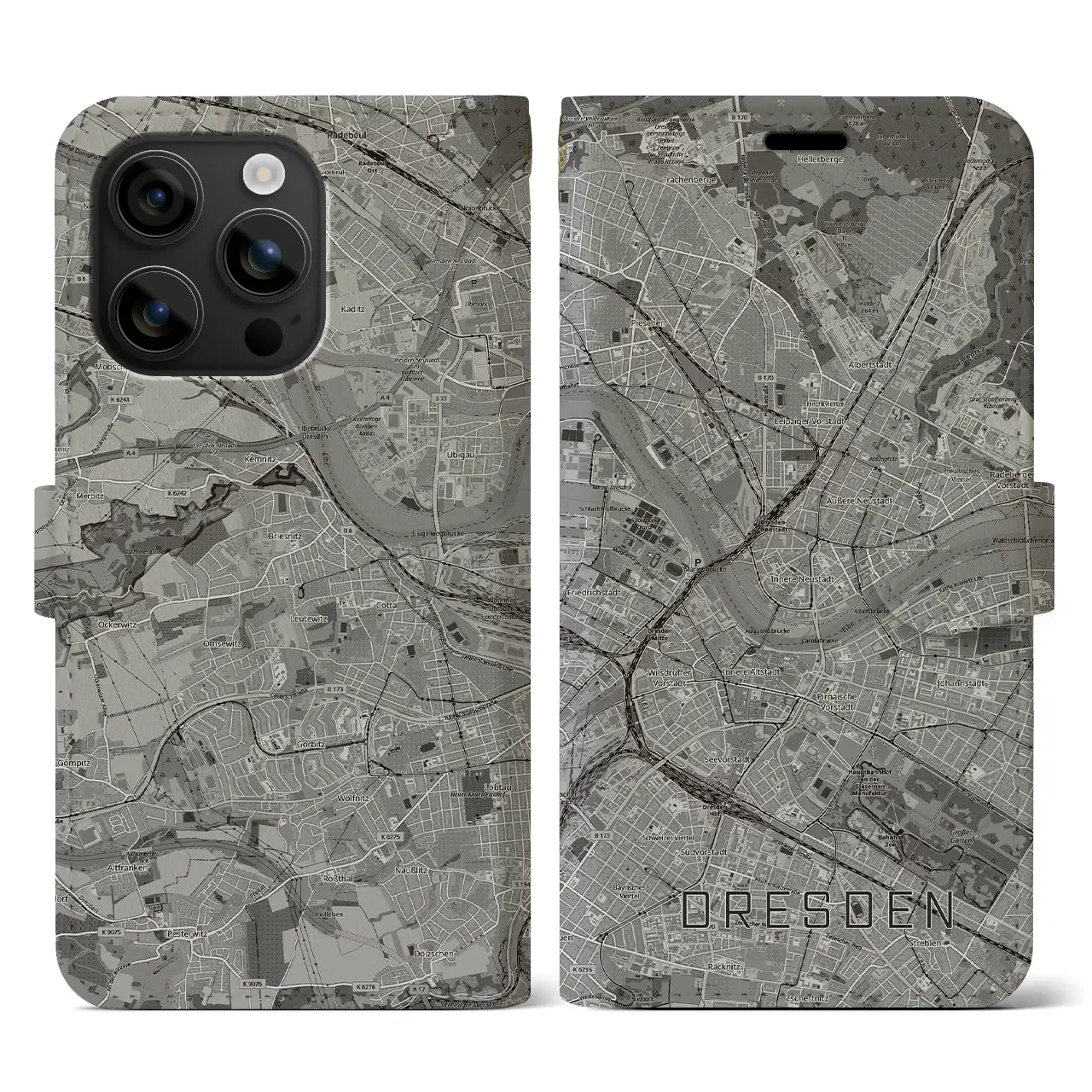 【ドレスデン(ドイツ)】地図柄iPhoneケース(手帳タイプ)