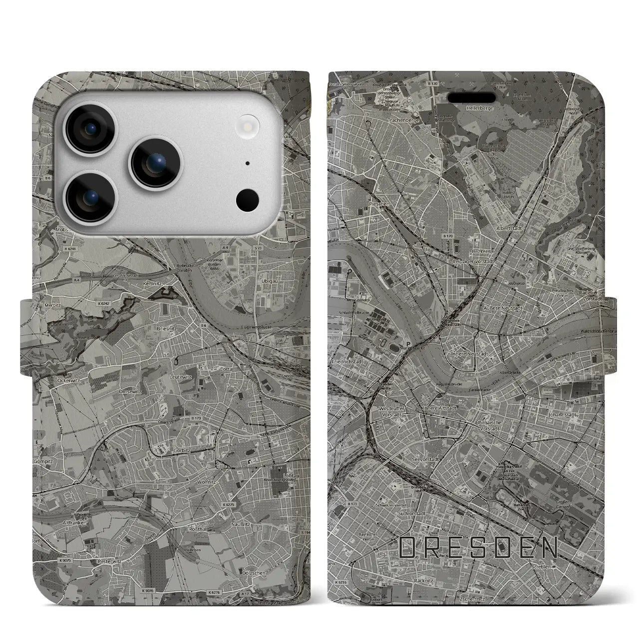 【ドレスデン(ドイツ)】地図柄iPhoneケース(手帳タイプ)