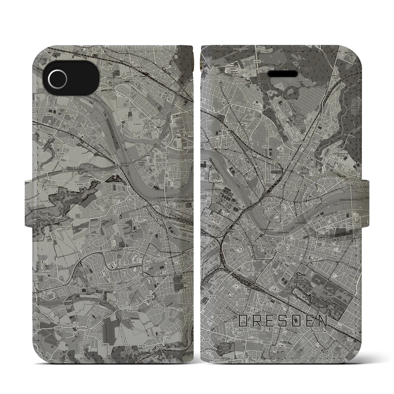 【ドレスデン(ドイツ)】地図柄iPhoneケース(手帳タイプ)