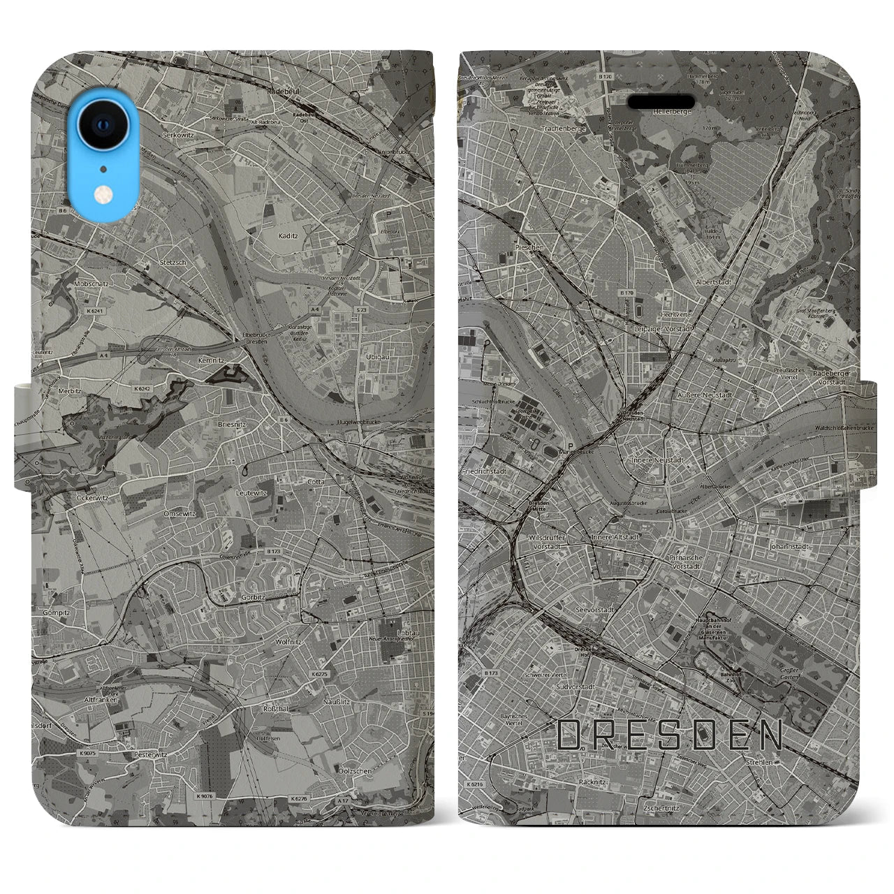 【ドレスデン(ドイツ)】地図柄iPhoneケース(手帳タイプ)