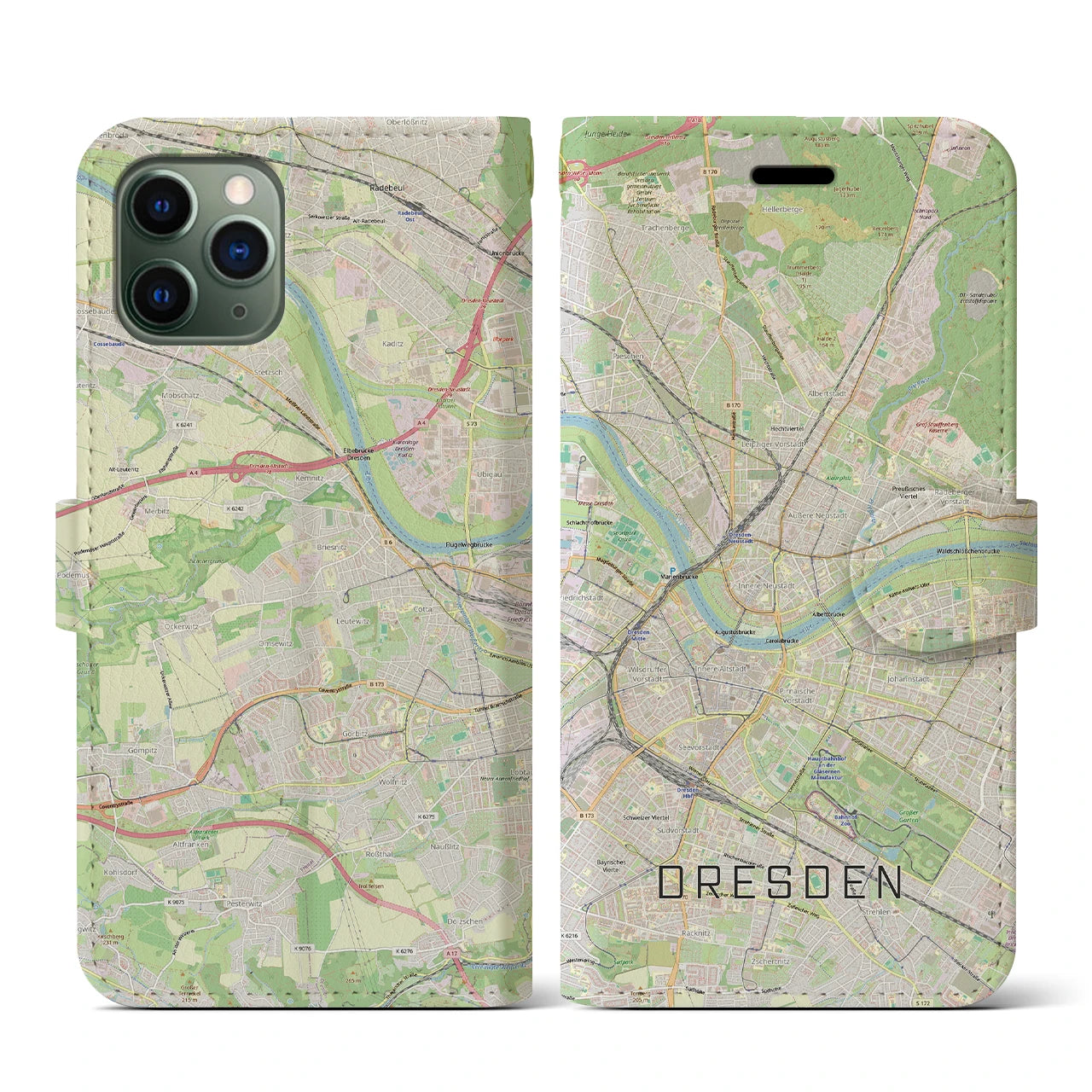【ドレスデン(ドイツ)】地図柄iPhoneケース(手帳タイプ)