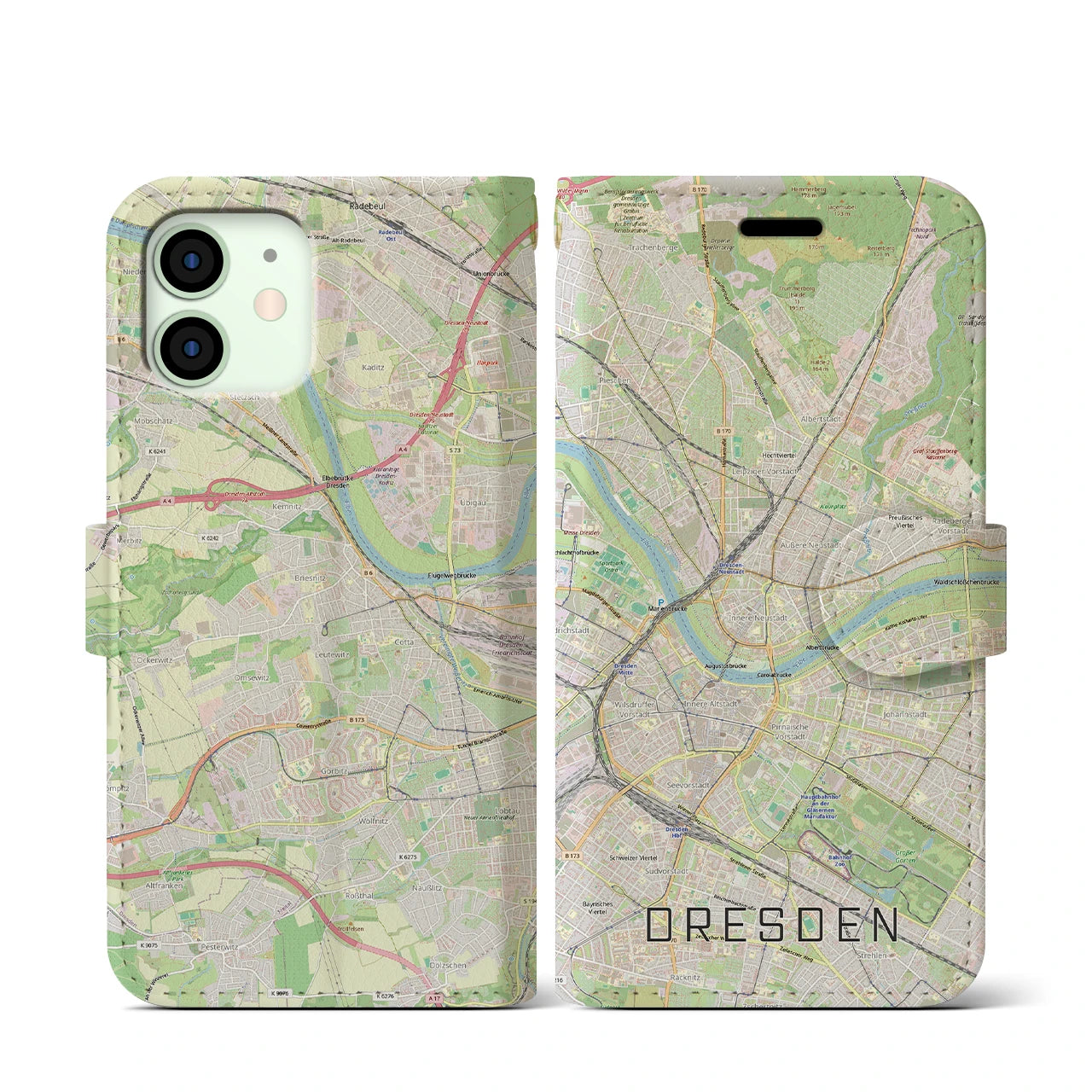 【ドレスデン(ドイツ)】地図柄iPhoneケース(手帳タイプ)